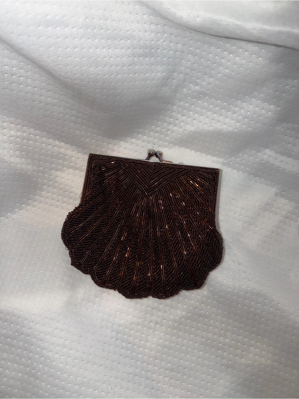 Colorful Creations Copper Beaded Clutch Purse Vintage Flapper